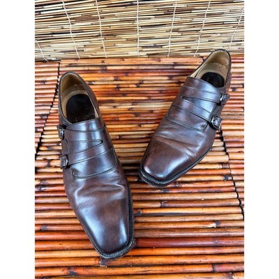 Silvano Sassetti for Neiman Marcus Men's Brown Square Toe Oxford Shoes Size 9.5