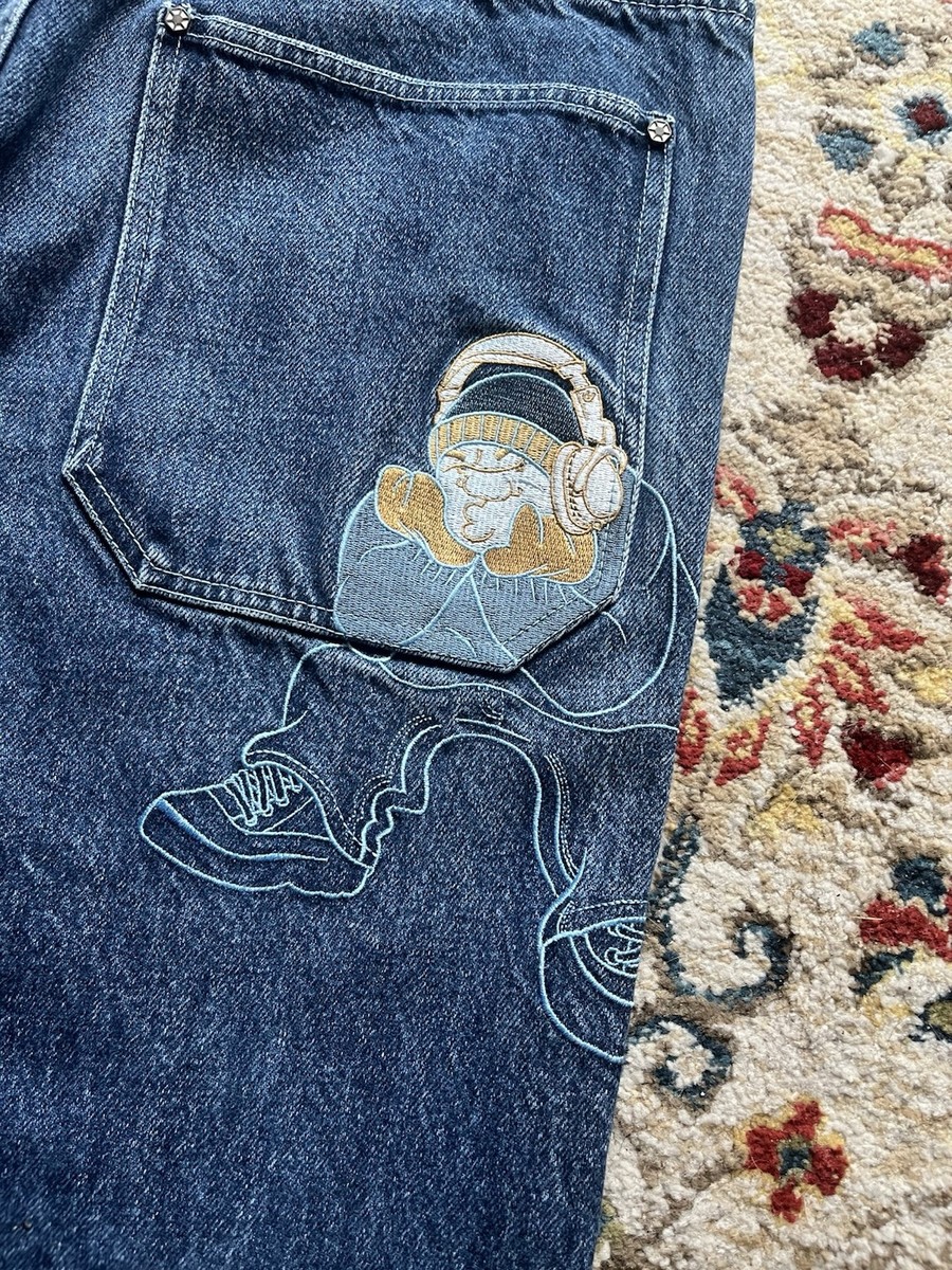 vintage southpole bboy embroidered y2k baggy cut off jean shorts