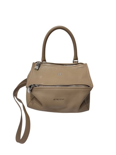 $1780 Givenchy Beige Grained Leather Pandora Medium Crossbody Bag