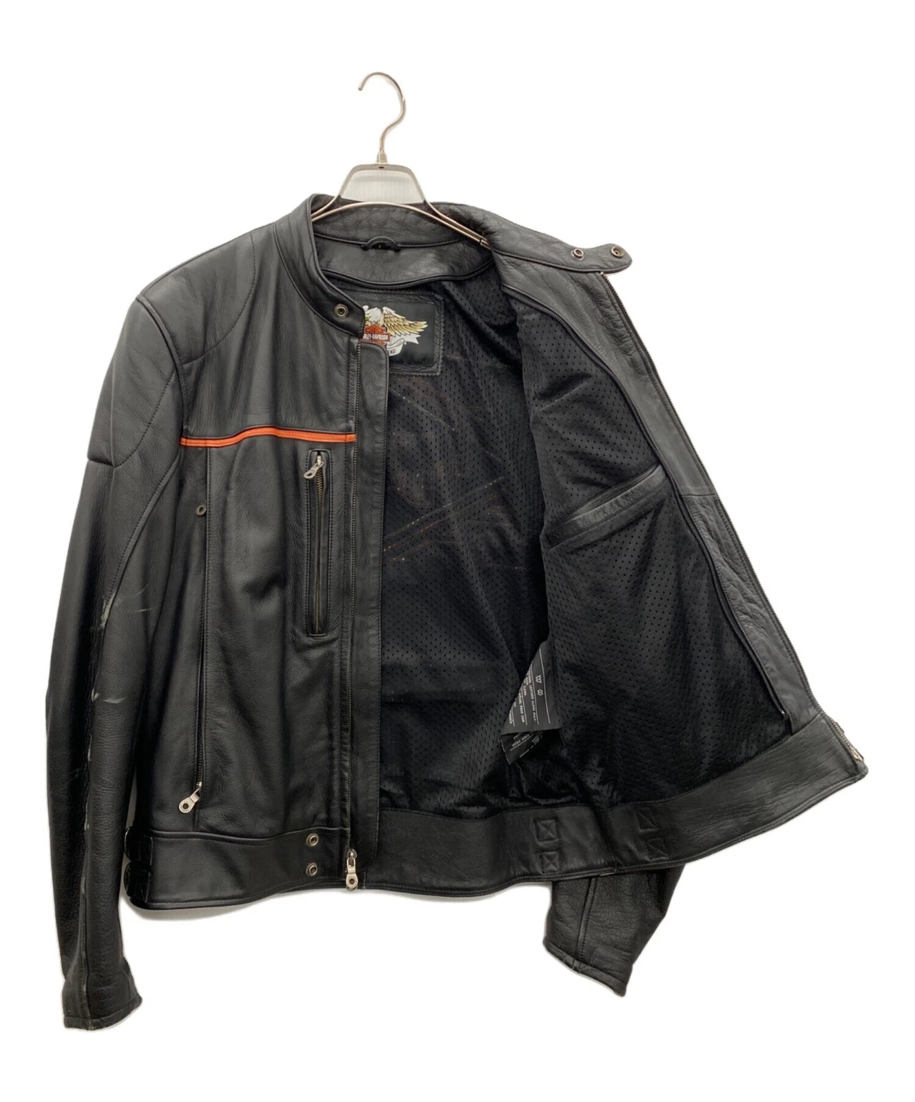 Harley-Davidson Single Riders Jacket Leather Jacket Men's Size L Black - product detail image 4