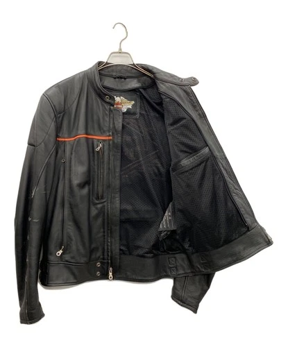 Harley-Davidson Single Riders Jacket Leather Jacket Men's Size L Black image 4