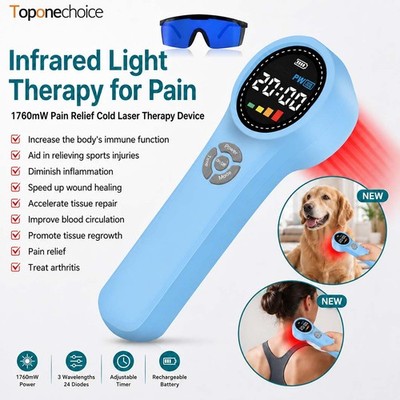 LLLT Handheld Cold Laser Therapy Device 1760mW 660nm 810nm 980nm for Pain Relief