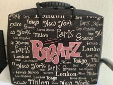 2003 Bratz Doll Black World Tour Travel Carrying Case Bag 2 Garment Inserts