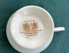 Paragon Teacup Saucer Blue Fluted Pink Cabbage Rose Double Warrant — photo 9