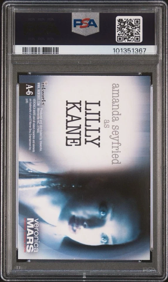 2006 Inkworks AMANDA SEYFRIED 1st on Card Autograph Veronica Mars Mean Girls PSA - Image 2 of 3