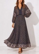 Ulla Johnson Madhi Dress in Moonlight Silk Chiffon Maxi Size 6 Boho Prairie $599