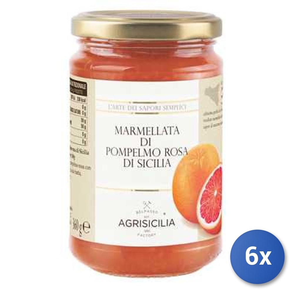 6X Multipack Agrisicilia Grapefruit Jam 360 Gr