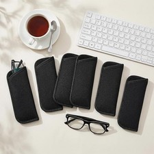 6-Pack Eyeglass Slip-in Cases, Soft Fabric Sunglasses Pouches with Cloth