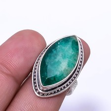Emerlad Quartz - Dyed Quartz 925 Sterling Silver Ring S.7.5 R6, Christmas Gift