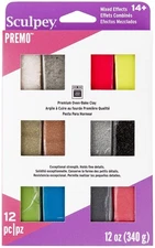 Polyform Premo Sculpey Polymer Clay Multipack 1oz 12/Pkg-Mixed Effects