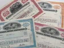 VTG Lot Of 12 General Motors Corporation Stock Certificates, 1950s - 1980s