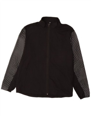 MARKS & SPENCER Mens Tracksuit Top Jacket 2XL Black Check Polyester AO30