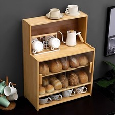 4-Tier Desktop Cup Storage Display Rack Tea Set Showcase Bread Storage Cupboards