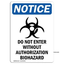 Do Not Enter Without With Symbol OSHA Notice Sign Metal Plastic Decal