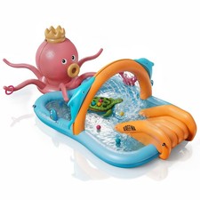 Airefina Inflatable Kiddie Pool, Detachable Octopus King Toddler Pool with Water