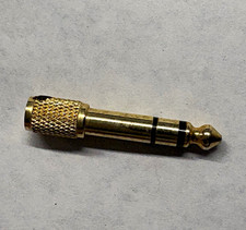 Gold 1/4" TRS Male to 3.5mm 1/8" Female Audio Adapter, 2 in