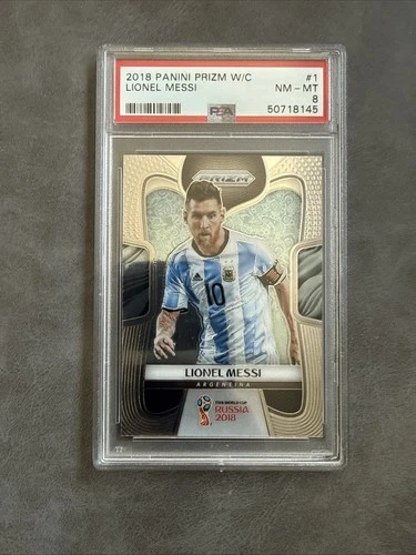 2018 Panini Prizm World Cup Lionel Messi PSA 8