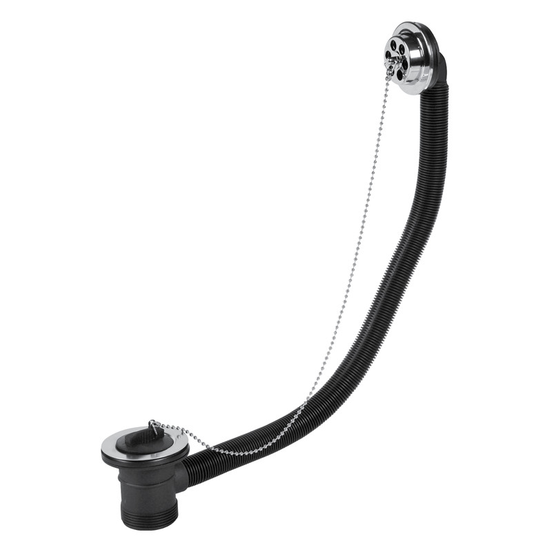 Wirquin MacDee 1.5"" Inch Bath Brass Waste with Metal Plug & Chain WHO31CP Chrome