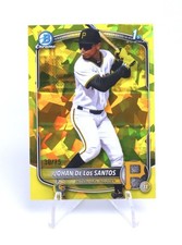 2025 Bowman Chrome Sapphire Edition 1st Yellow /75 Johan De Los Santos Pirates