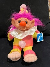 Rare Norfin Troll Clown Snuggles Soft Body Red Nose Pink Pellets Polyester