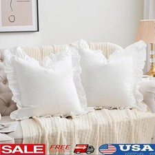 Ruffle Throw Pillow Covers Cotton Vintage Country Chic Home Decor Bedroom New
