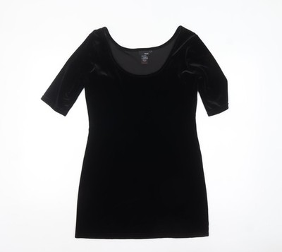 Schwarzes Basic-T-Shirt Damen UK Größe 12 von Next