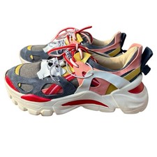 Korean Style SM Platform Sneakers 7.5 Multi Colored Lace Up Padded Chunky