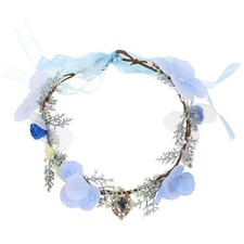 Fairy Headpiece for Women Durable Reusable Sky Blue Decorative Flower Headband