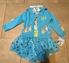 Bluey Girls 3-Piece Tutu Outfit Set Hoodie and Skirt