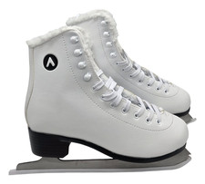 ATTABO Damen Schlittschuhe weiß 39 25,4 cm Edelstahlkufen