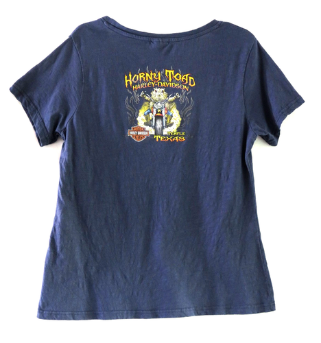 Harley Davidson Horny Toad Temple TX Women's XL T-shirt embellished - Picture 2 of 24
