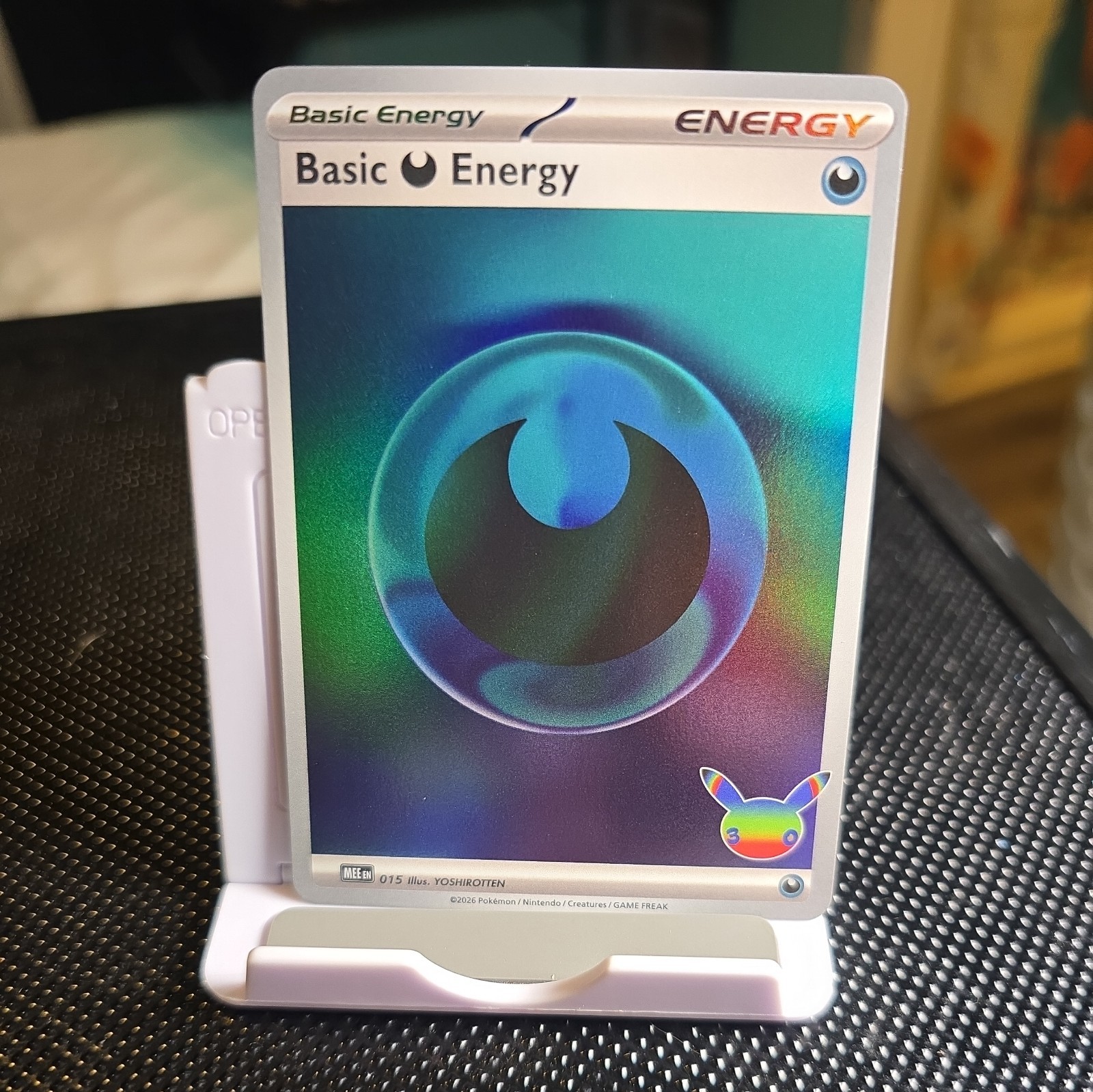 2026 POKEMON 30TH ANNIVERSARY CELEBRATION BASIC DARKNESS ENERGY HOLO CARD 015
