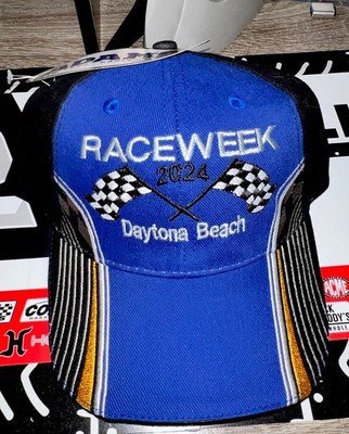 Raceweek 2024 Daytona Beach Racing Hat Blue with Checkered Flags