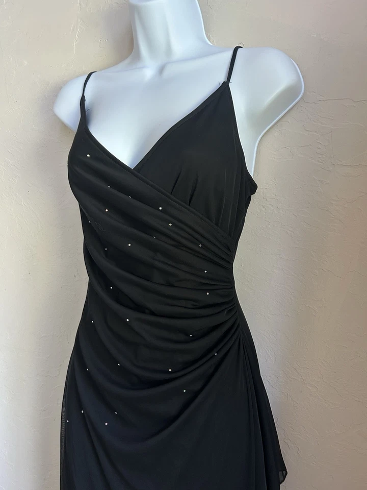 Maxi Vestido Sin Mangas Vintage Años 90 Y2K TeezeMe S Hada Grunge Gótico Baile de graduación Hoco Formal Foto 2 de 4