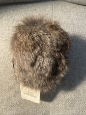 Orejeras para mujer vintage 100 % piel de conejo real con diadema de terciopelo