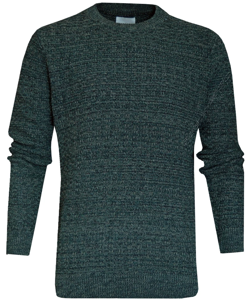 Knitted Jumper Pullover Plain 100% Cotton Crew Neck Top Casual Winter Ex Store - Image 2 of 4