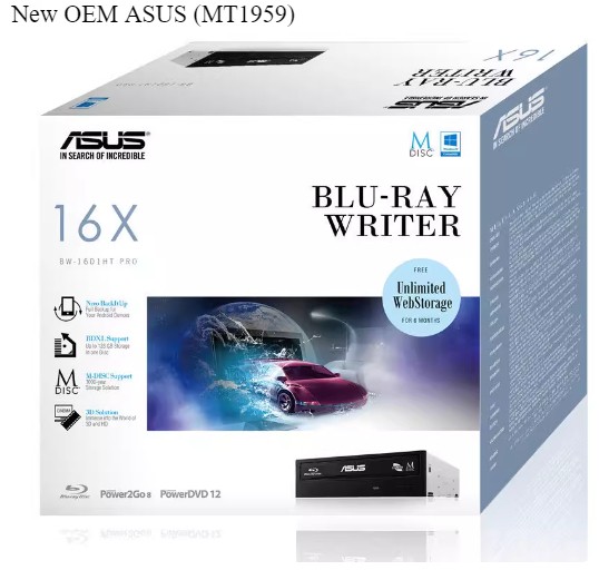NEW External Asus BW-16D1HT Blu-ray drive FW 3.10 4K, UHD, Ultra