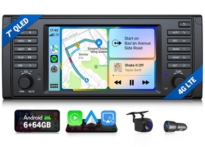 Android Autoradio 7'' 6+64 für BMW 5er E39 1995-2003 GPS Navi Kabellos CarPlay 4G