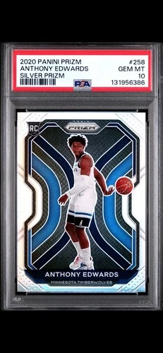 2020-21 Panini Prizm silver Anthony Edwards #258 Silver Prizm (RC) PSA10