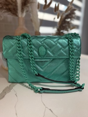 Kurt Geiger KENSINGTON Metallic Green shoulder bag crossbody  NEW WITH TAGS 
