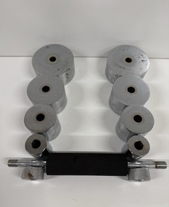 Adjustable Dumbbell Set Adjust-A-Bell Chrome 10 LB Vintage Healthways Screw On