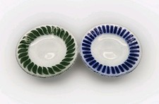 Set Of 2 Small Fused Glass Decorative Trinket Dishes Plates 6" Green  Blue