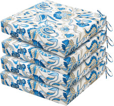 Outdoor Chair Cushions Set of 4, Water Resistant Patio Chair Cushions with Ties,