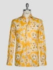 NEW KITON YELLOW WHITE COTTON SHIRT US 16.5 - EU 42 SKE54