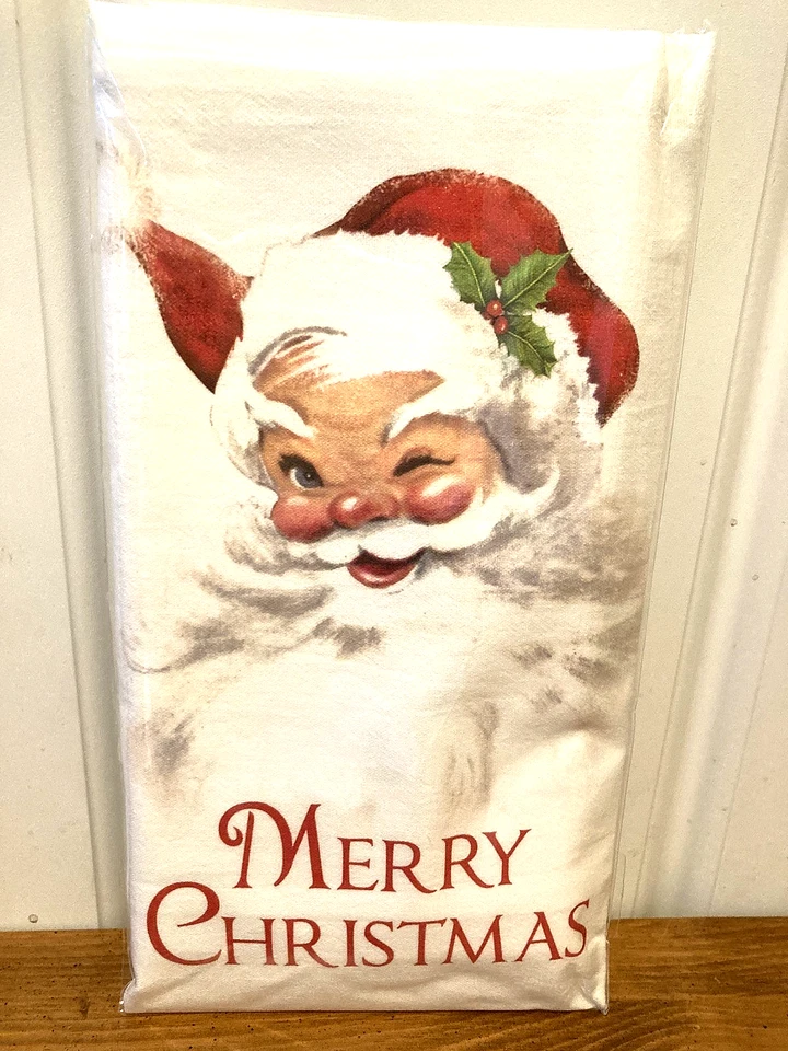 MARY LAKE-THOMPSON Mary Lake Thompson "Winking Santa" Flour Sack Towel