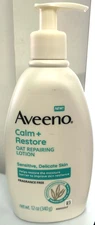Aveeno Calm + Restore Oat Repairing Lotion Restorative Skin Therapy 12 Oz NEW