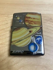 Zippo Writer USA Unused Durable Lighter Planet Illustration