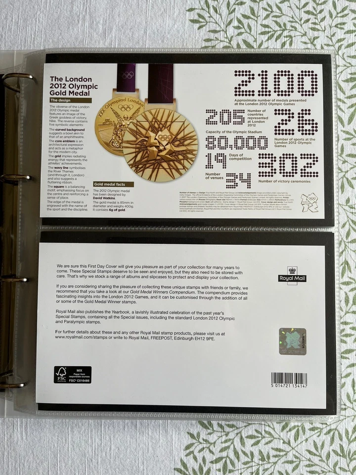 London 2012 Team GB Gold Medal Winners Stamp Collection Olympics & Paralympics - Image 3 of 4