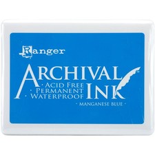 Archival Ink A3P30539 Jumbo Manganese Dye Permanent Waterproof Ink Pad Blue