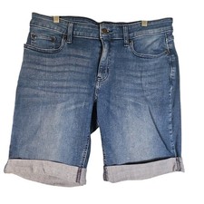 DKNY Jeans Women's Blue Denim Cuffed Bermuda Shorts Size 12